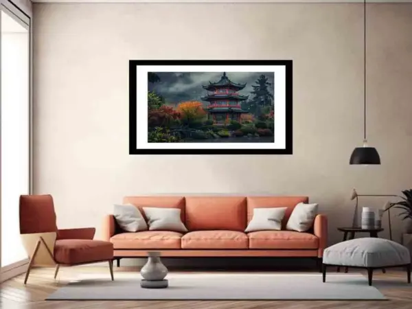 Maple Mountain Pagoda Framed Print - Image 4