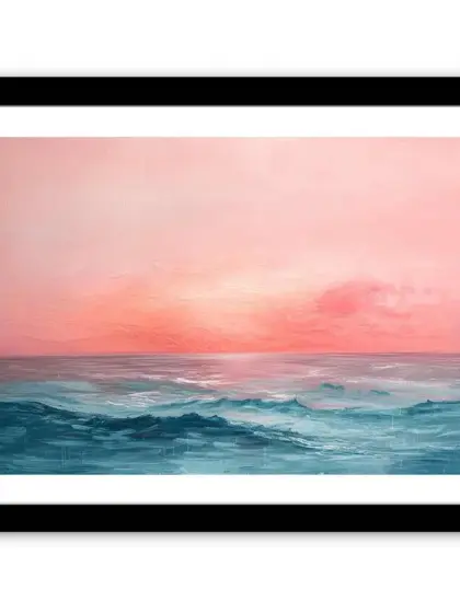 Pink Sunrise Sea- Framed Print