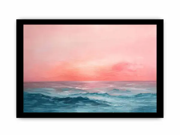 Pink Sunrise Sea- Framed Print - Image 3