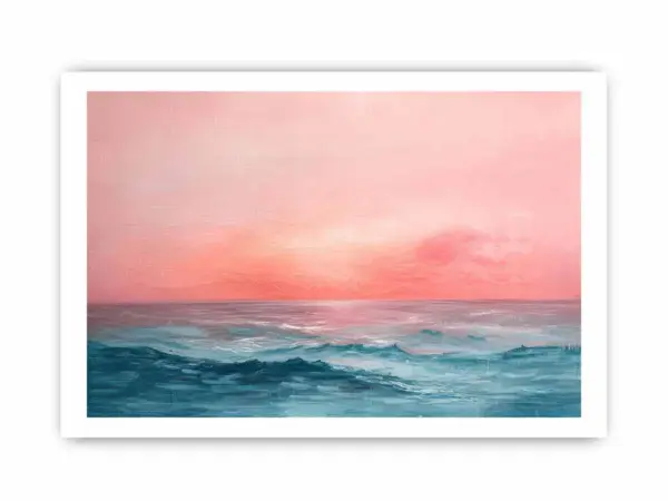Pink Sunrise Sea- Framed Print - Image 4