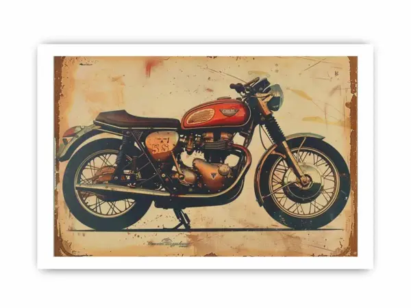 Vintage Motorcyle Framed Print - Image 4