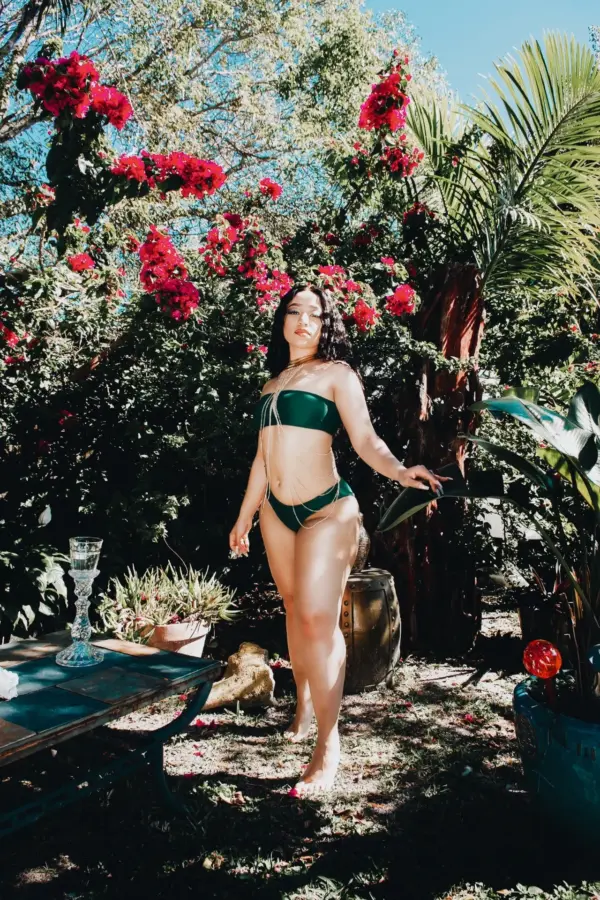Bandeau Bikini Set Reflective Swimwear by Rose Paulino - Lily