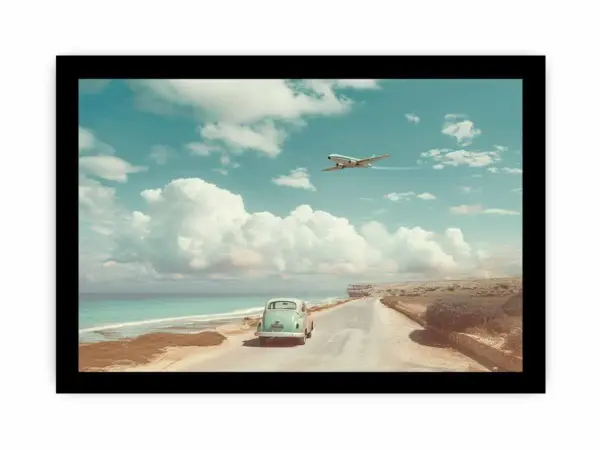 Car Beach Road Framed Print - Image 3