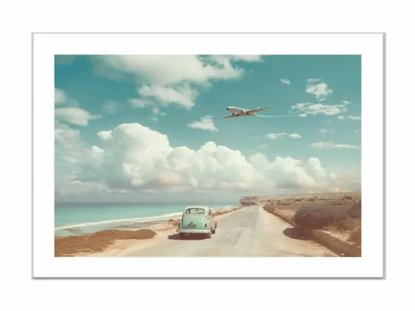 Car Beach Road Framed Print - Image 4