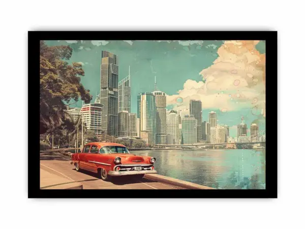 Brisbane City Vintage Framed Print - Image 3
