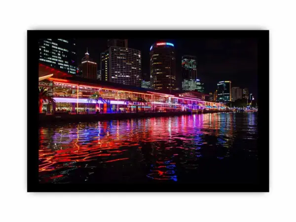 Darling Harbour Sydney Night Framed Print - Image 3