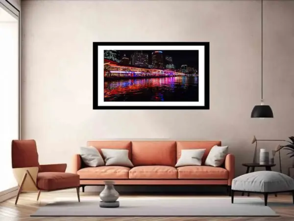 Darling Harbour Sydney Night Framed Print - Image 5