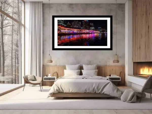 Darling Harbour Sydney Night Framed Print - Image 6