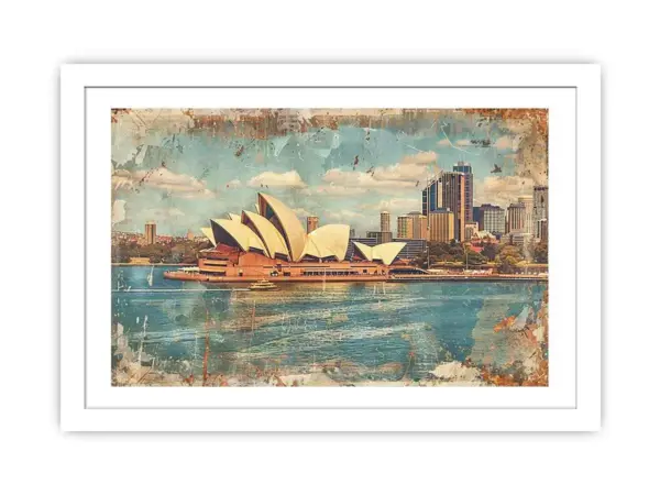 Sydney City Vintage Framed Print - Image 2