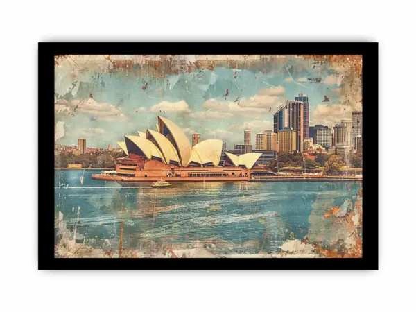 Sydney City Vintage Framed Print - Image 3