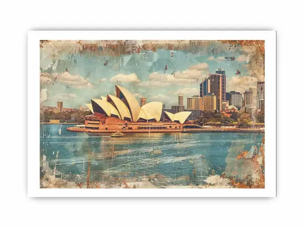 Sydney City Vintage Framed Print - Image 4