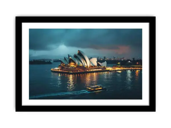 Opera House Black and white Framed Print