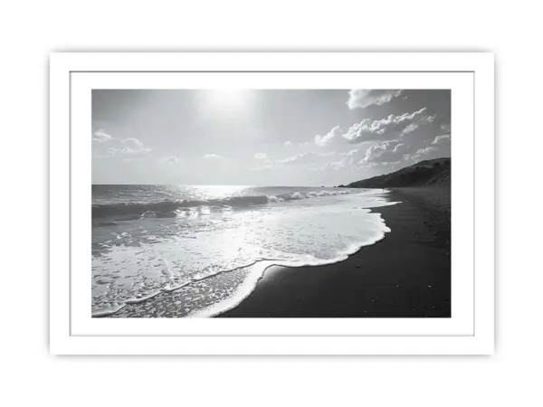 Black and white Beach Framed Print - Image 2