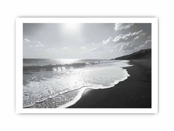 Black and white Beach Framed Print - Image 4