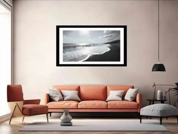 Black and white Beach Framed Print - Image 5