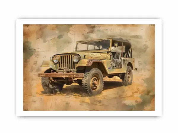 Vinatge Jeep Framed Print - Image 4