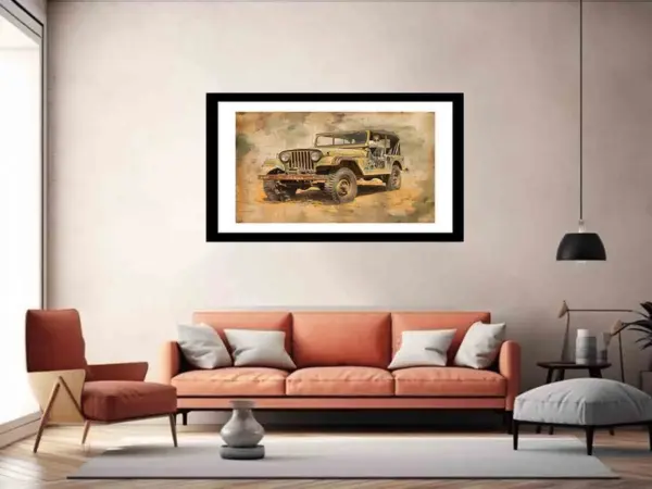 Vinatge Jeep Framed Print - Image 5