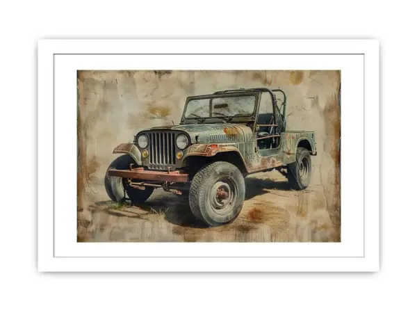 Vinatge Jeep Framed Print - Image 2