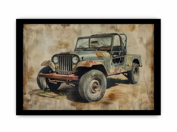 Vinatge Jeep Framed Print - Image 3
