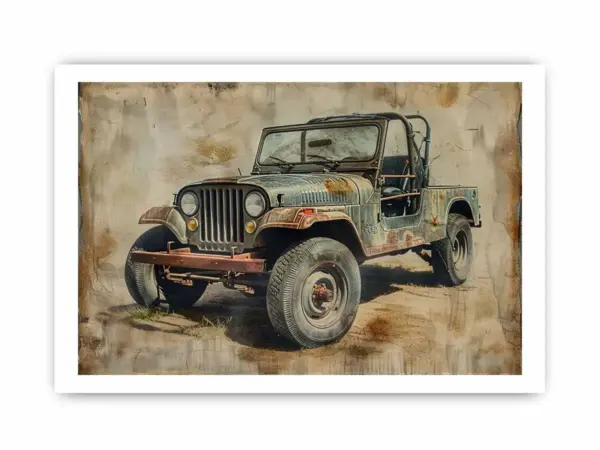 Vinatge Jeep Framed Print - Image 4
