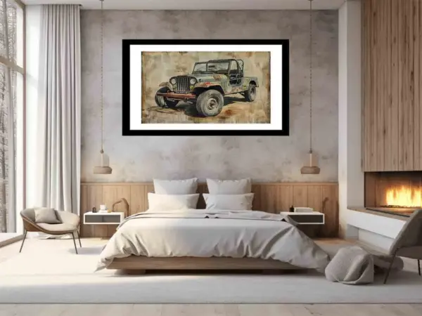Vinatge Jeep Framed Print - Image 6