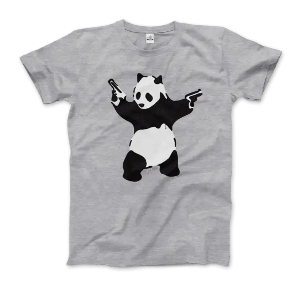 Banksy Pandamonium Armed Panda Artwork T-Shirt - Image 8