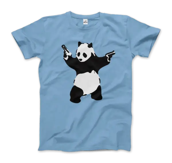 Banksy Pandamonium Armed Panda Artwork T-Shirt - Image 10