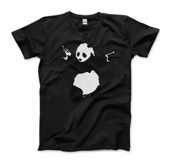 Banksy Pandamonium Armed Panda Artwork T-Shirt - Image 11
