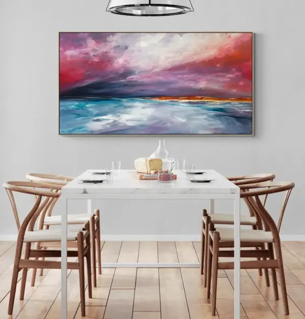 Chasing Solitude Wall Decoration Art Poster Oil Painting Simple Design Wall Art, Unframed. - Image 3