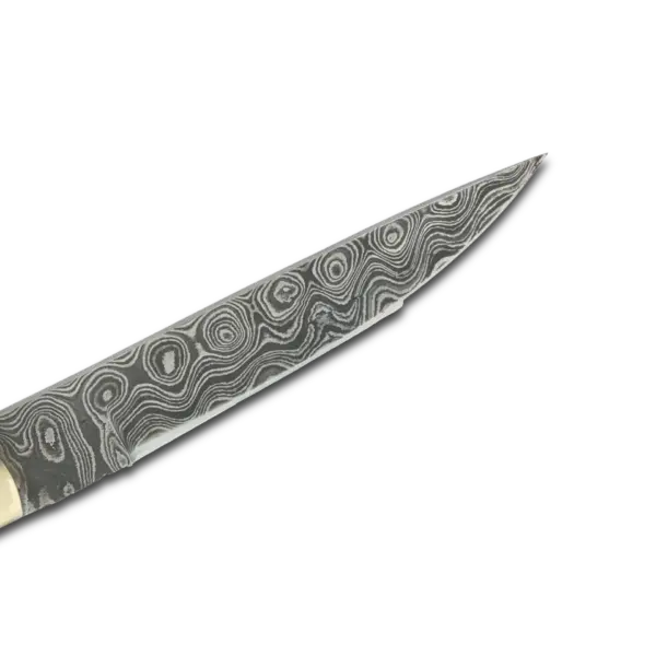 AKARI Skinner Knife 3.5 inch with Stag Horn Handle and Original Leather Sheath - Image 2