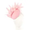 Pink feather winter facing fascinator