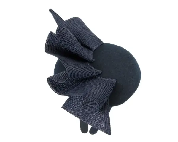 Navy pillbox fascinator by Fillies Collection F681 - Image 4