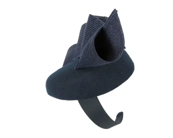 Navy pillbox fascinator by Fillies Collection F681 - Image 3