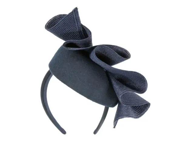 Navy pillbox fascinator by Fillies Collection F681 - Image 6