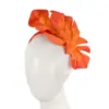 Orange monstera leaves fascinator by Max Alexander