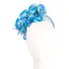 Bespoke blue orchid flower headband by Fillies Collection