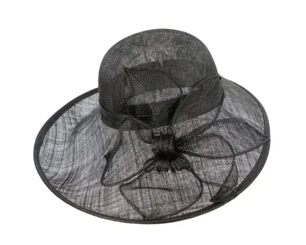 Black wide brim racing fashion hat by Max Alexander - Image 4