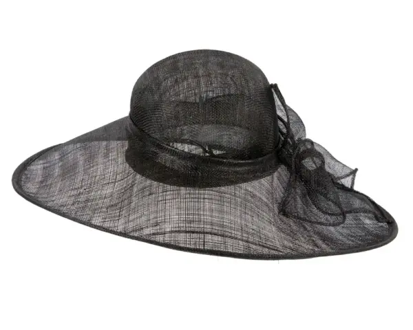 Black wide brim racing fashion hat by Max Alexander - Image 6