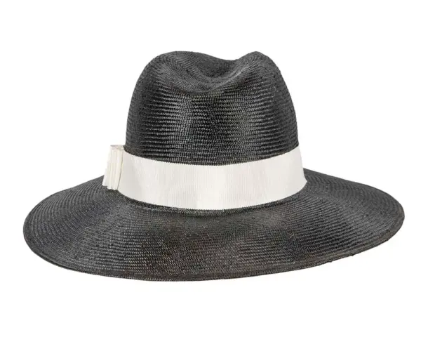 Wide brim ladies summer black & white fedora hat by Max Alexander - Image 6