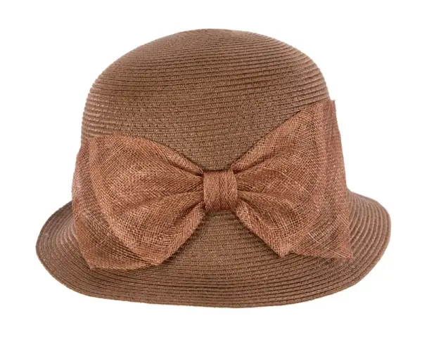 Brown cloche hat with bow by Max Alexander - Image 4