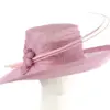 Wide brim lilac ladies fashion sinamay hat