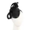 Black velvet pillbox winter fascinator