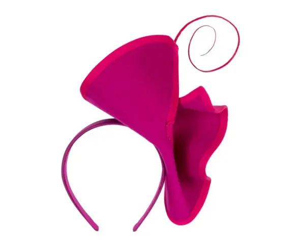 Sculpted fuchsia felt winter racing fascinator - Image 4