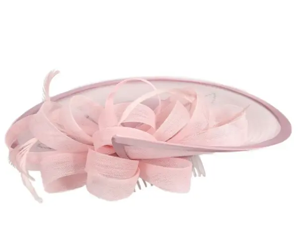 Custom made dusty pink pillbox hat with feathers - Image 7