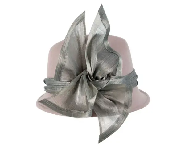 Grey ladies winter fashion felt fedora hat by Fillies Collection - Image 3