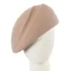 Beige winter felt beret by Max Alexander