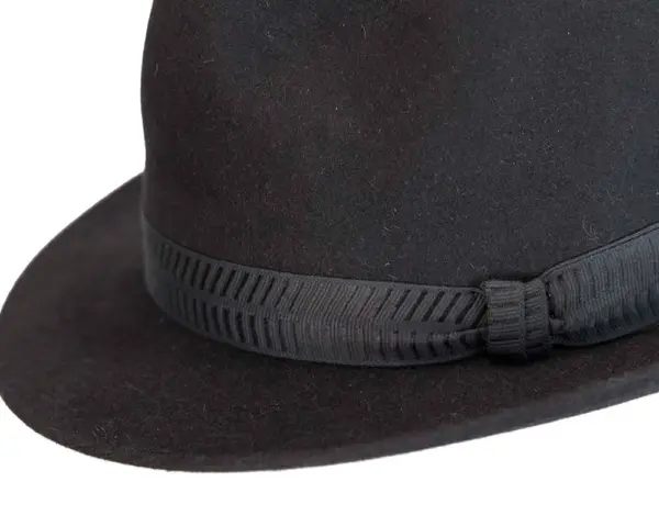 Black rabbit fur mens wide brim fedora hat - Image 5
