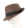 Brown Fedora Homburg Hat