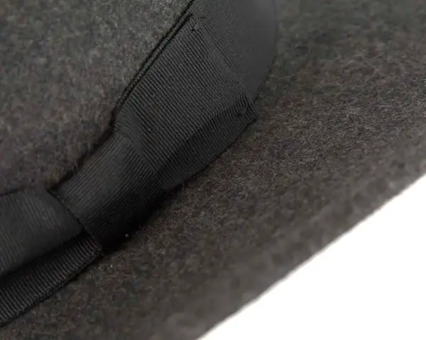 Unisex Dark Grey Fedora Felt Wide Brim Hat - Image 5