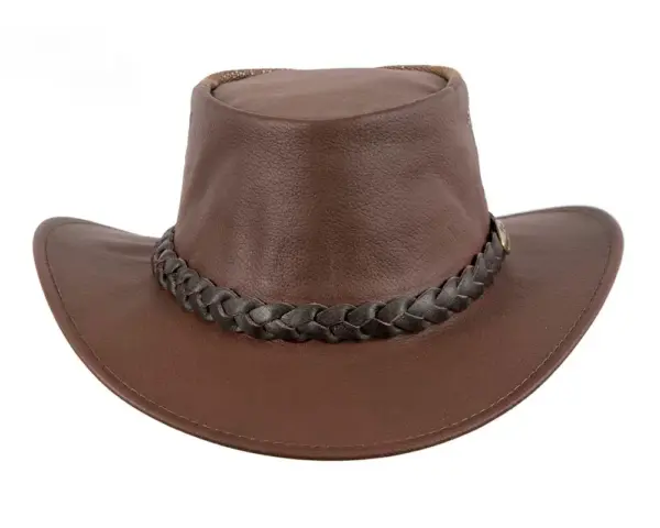 Brown Australian Kngr Leather Cooler Jacaru Hat - Image 6